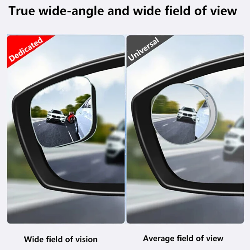 2Pcs Car Rearview Mirror 360 ° Adjustable Wide-angle Reversing Assist Blind Spot Mirror Novice Parking Observation Practical Car