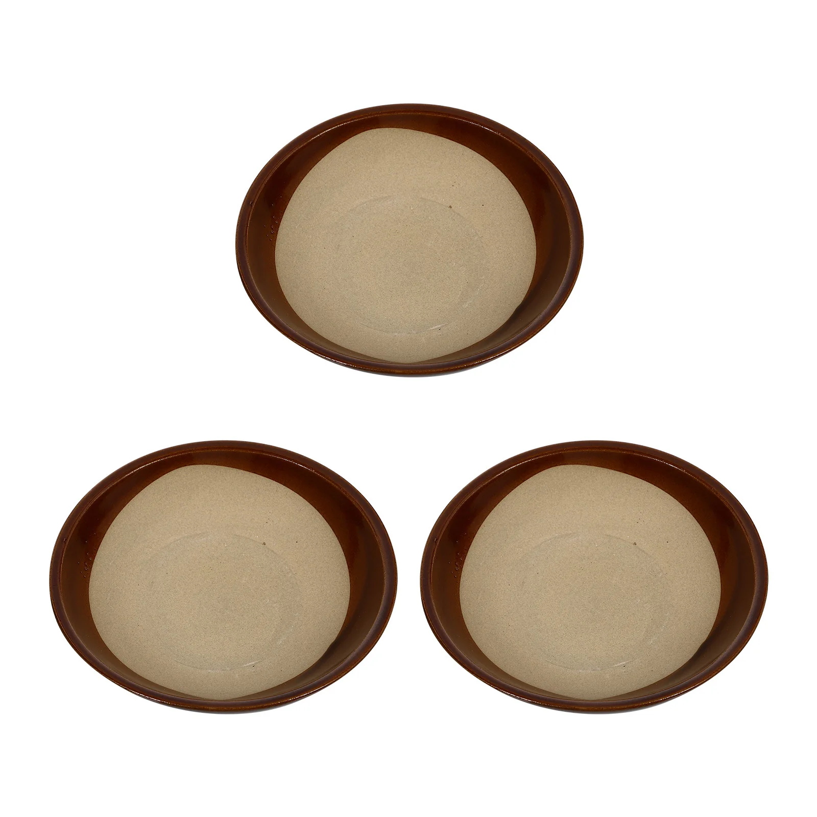 

3Pcs Retro Style Clay Wine Bowls Classic Polished Edges Heat Resistant Household Drink Storage Kitchen Supplies