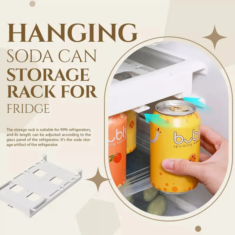 

Hanging soda can storage rack for fridge Can beverage beer cola double row finishing rack finishing accessories