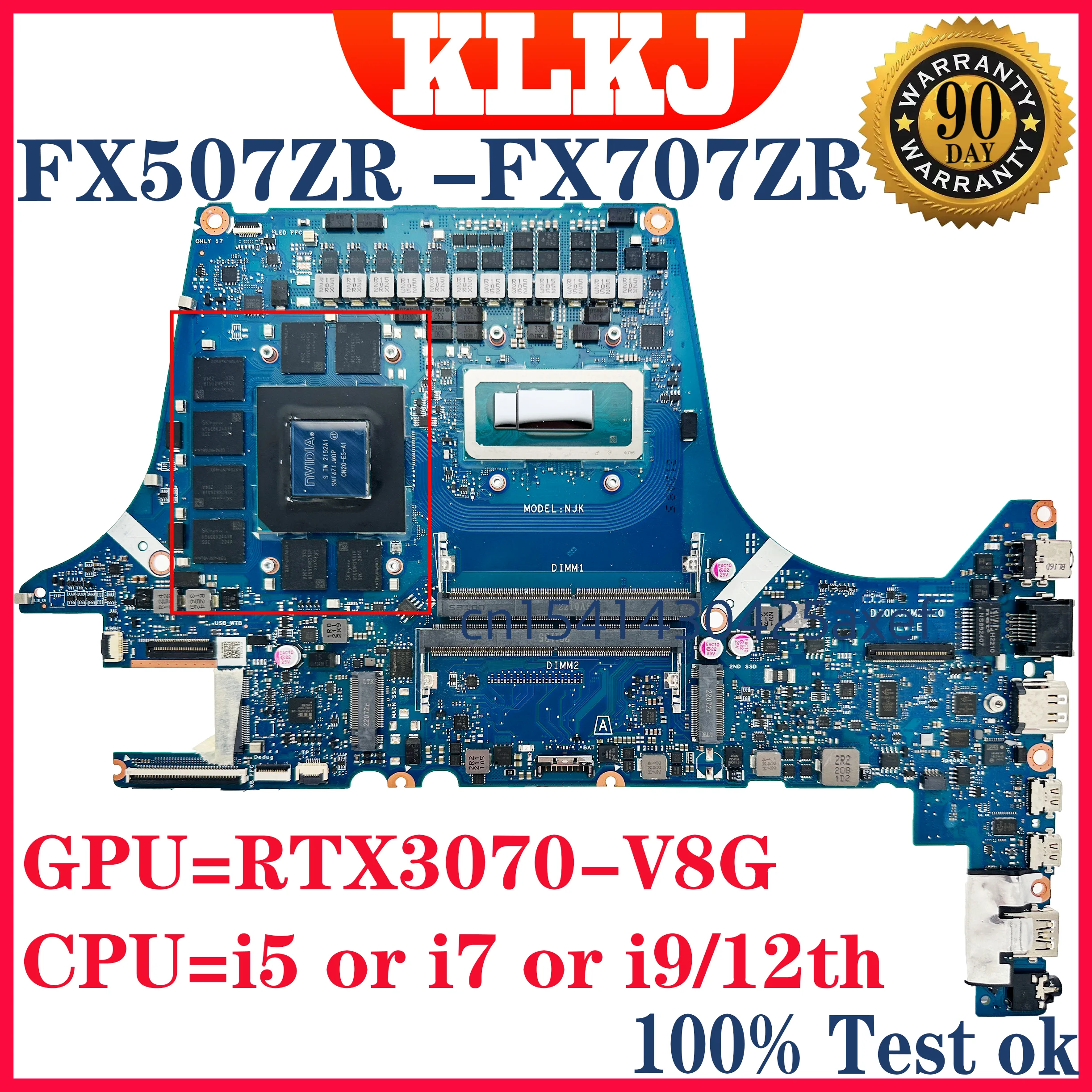 Placa base Dinzi FX507ZM para ASUS FX507ZR FX517ZM FX517ZR FX707ZM FX707ZR TUF507Z TUF707Z TUF517Z placa base para ordenador portátil RTX3060/3070