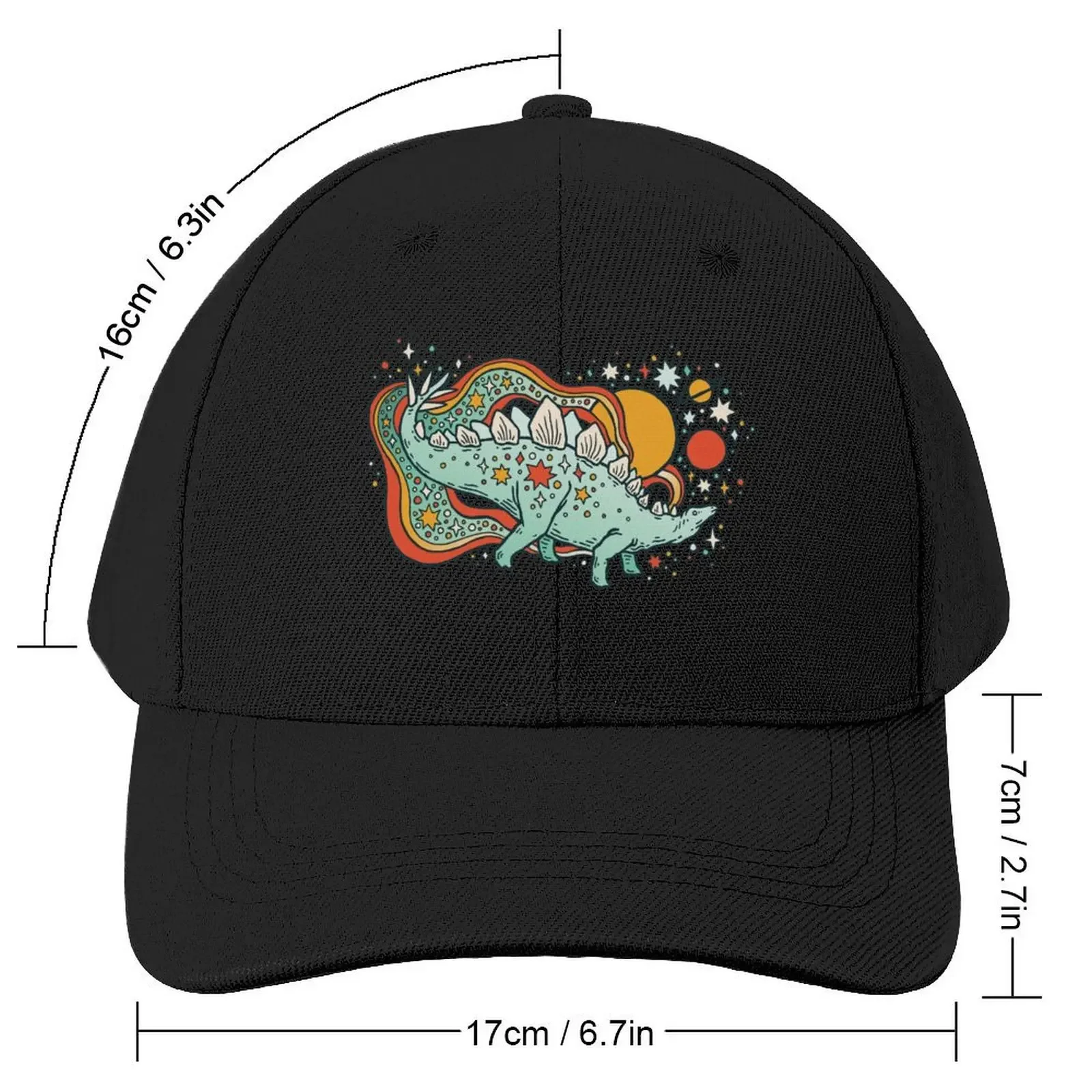 Star Stego Cosmic Dinosaur Art Retro Reptile Palette Baseball Cap foam party Hat Custom Cap Beach Outing dad hat Mens Women's