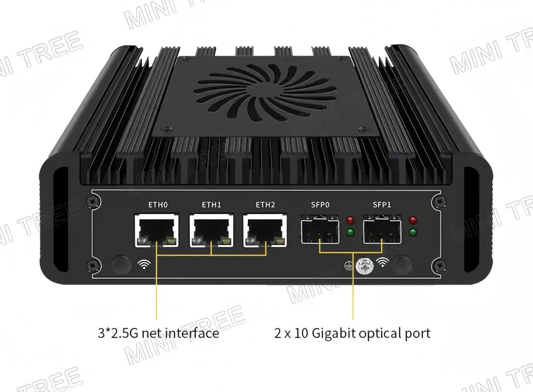 Mini computer industriale Lan 3x 2,5G Intel N150 N305 2x10G SFP HD DP Linux Router morbido/Computing bordi/Clente sottile/Microserver