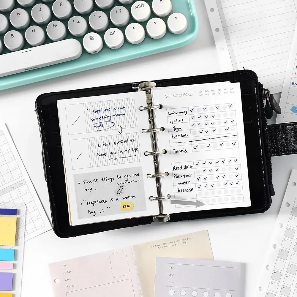 A7M5 Two Size 20Sheets Loose Leaf Inner Page Notebook Refill Spiral Weekly Monthly To Do Inside Paper Stationery