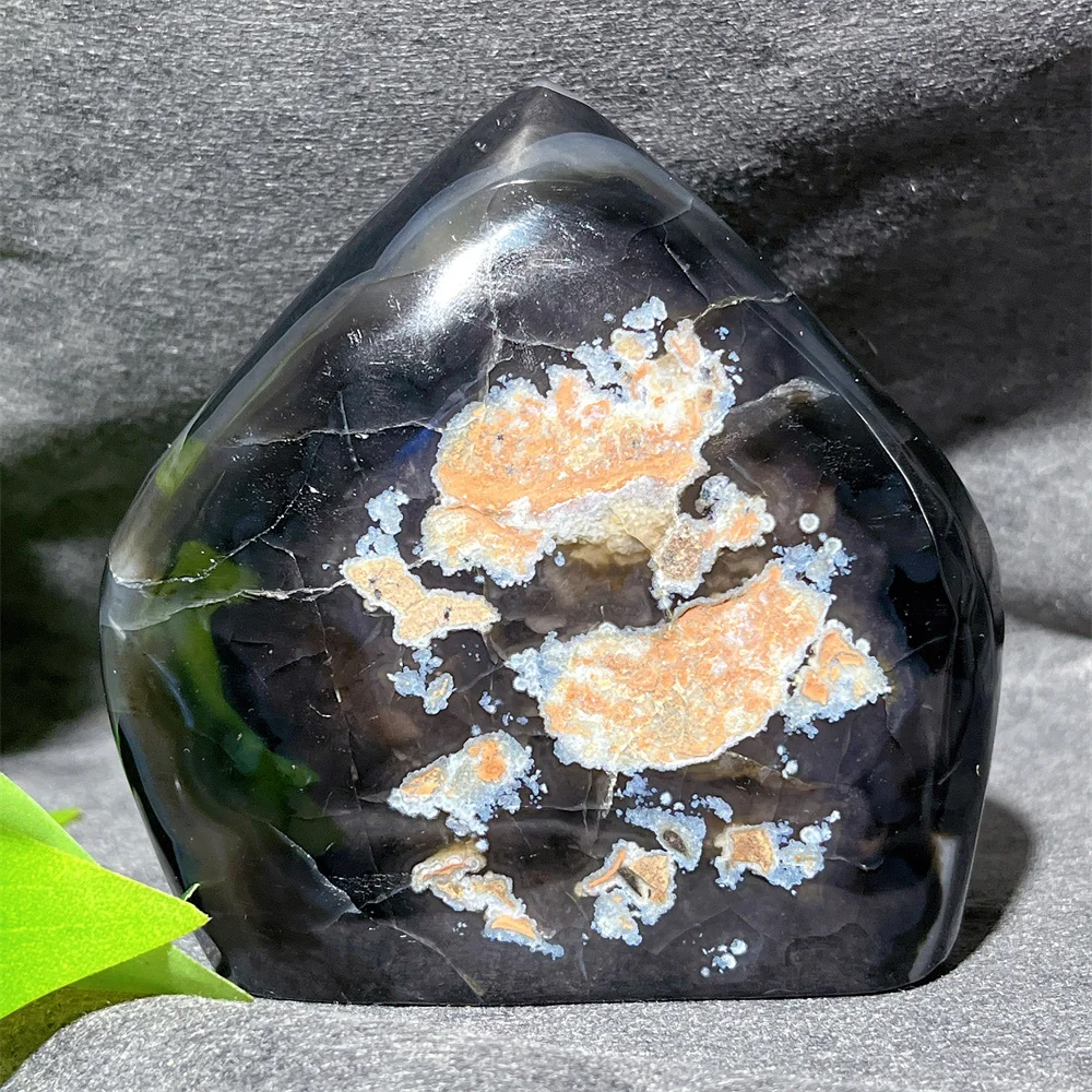 

Natural Crystal Druzy Black Agate Free Form Point Specimen Raw Stone Quartz Mineral Reiki Spiritua Mineral Spiritual