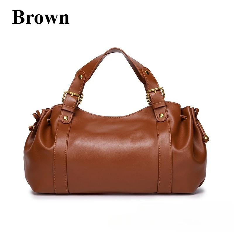 2026 Damen Hobo-Tasche aus weichem Leder, Vintage Schwarz, Plissierte Schultertasche, Designer-inspirierte Handtasche mit großem Fassungsvermögen – Detail 14