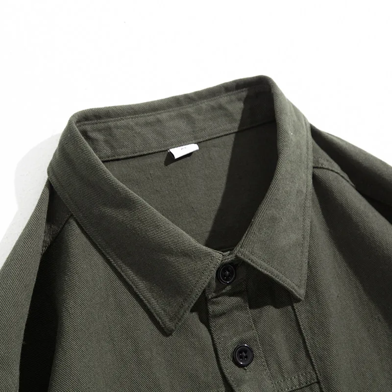 High-End Oxford Cloth Men's Long Sleeve Shirt Thin Cotton Workwear for Construction Site Spring Autumn Casual Style
