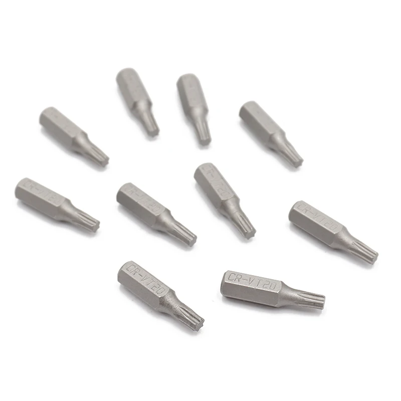 10PCS 25mm 1/4" Torx T20 Screwdriver Bit Set Repair Tools Screwdrivers  Kit Hex Shank Drill Bit For Power Household Hand Tools