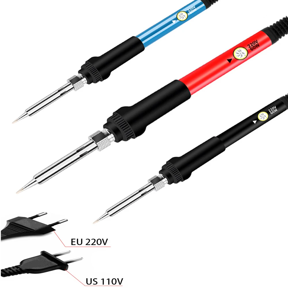 Adjustable Temperature Electric Soldering Iron 220V 110V 60W Welding Solder Rework Station Heat Pencil Tips Repair Tool