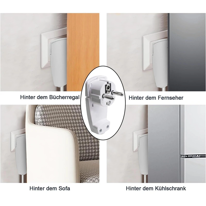 L47A-3Pcs Schuko Angled Plug Flat, Schuko Flat Plug 250 V (16 A), Schuko Plug, Schuko Plug Flat, EU Plug