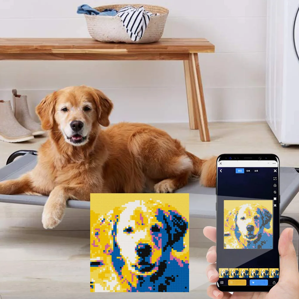 クリエイティブ AI ビルディングブロックパズルピクセルアートレンガモザイクポートレートビルディングキットギフト