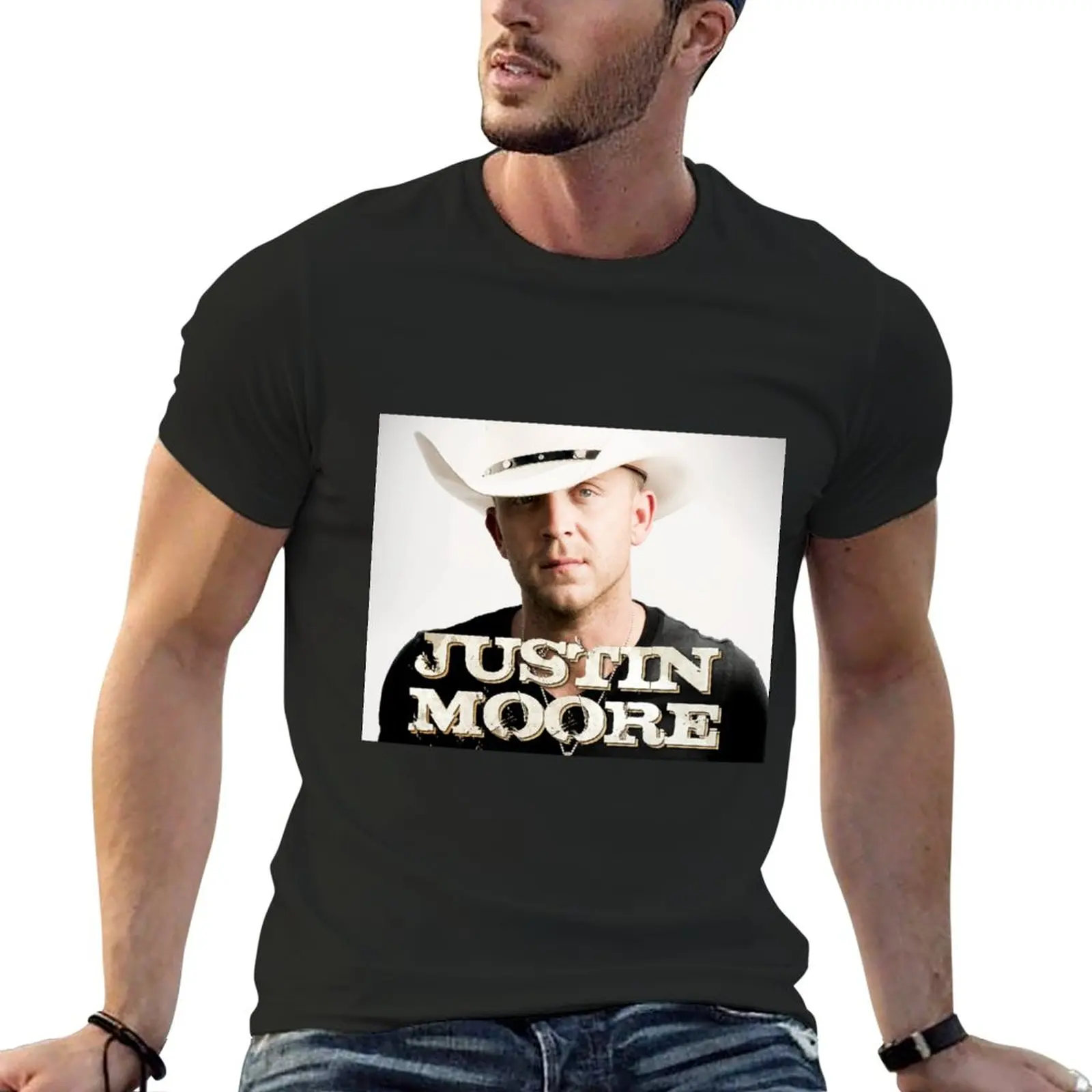 JUSTIN MOORE T-Shirt Short sleeve plain t-shirt big and tall t shirts for men