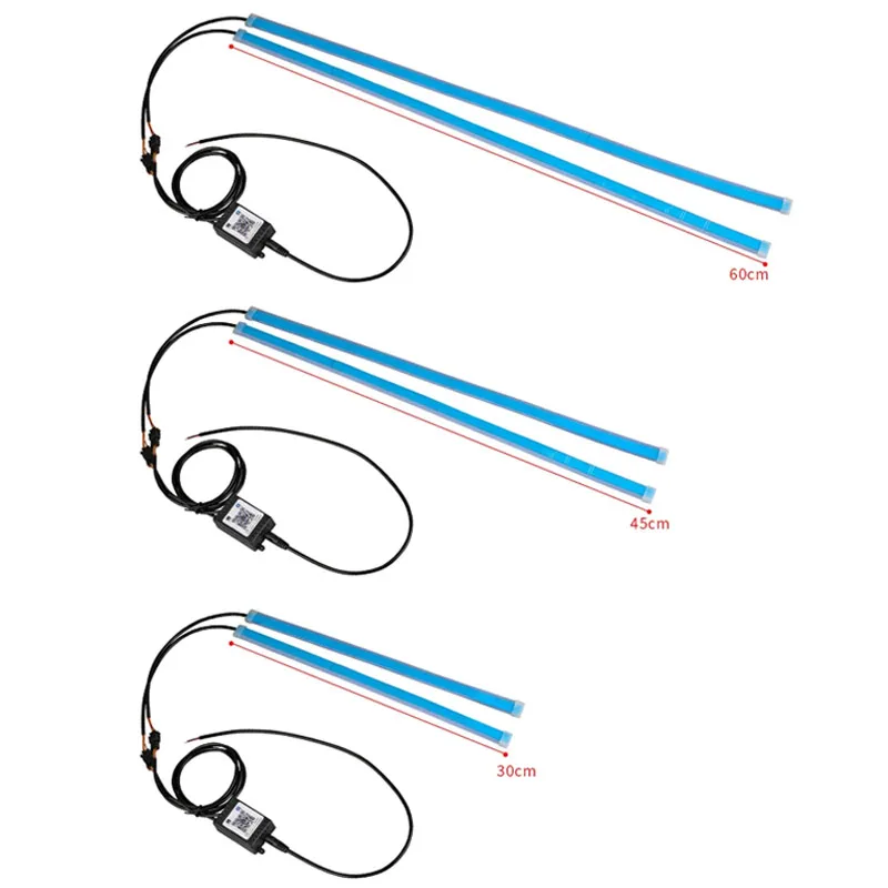 2Pcs Car LED Daytime Running Light DRL APP Control Flexible RGB Flowing Turn Signal Strip Headlight Decorative Lamp Super Bright