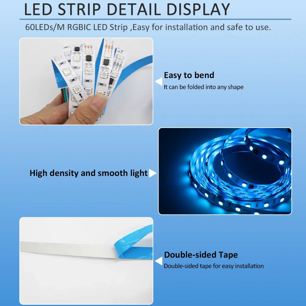 24V RGB IC Horse Race Running LED Strip Lights 5050 WS2811 Pixel Tape Lamp RF Touch Remote Control Room Decor Linear Lighting