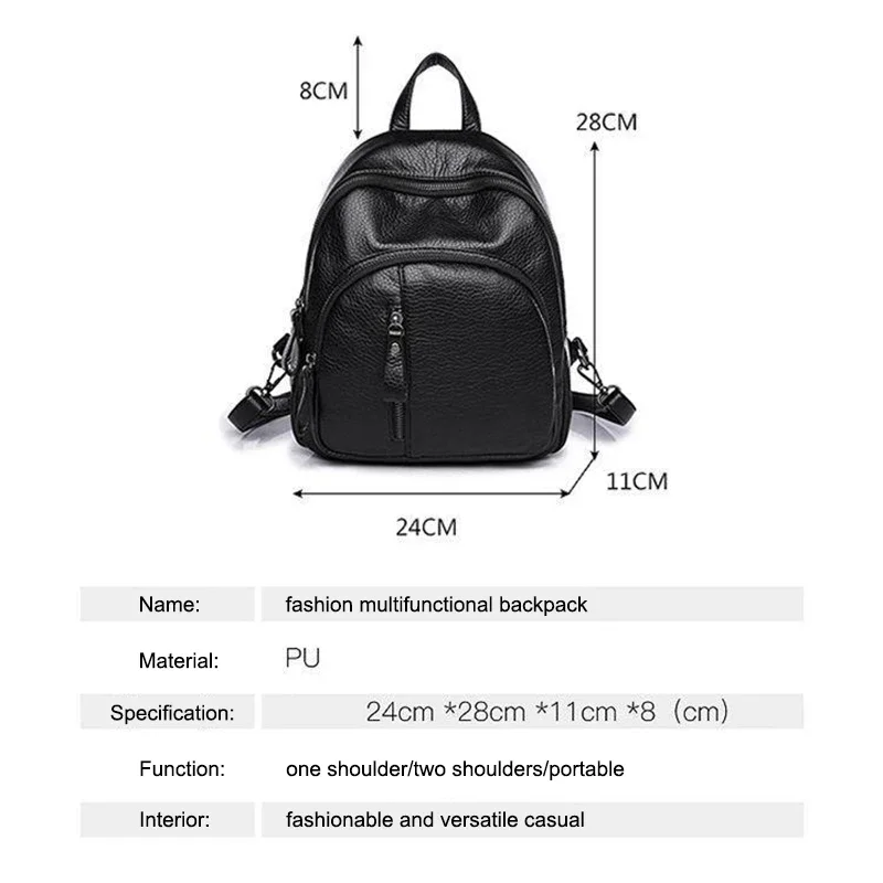 1 قطعة مكافحة سرقة لينة بولي Leather حقيبة جلدية المرأة خمر حقيبة كتف السيدات حقيبة السفر الصغيرة الحقائب المدرسية الفتيات