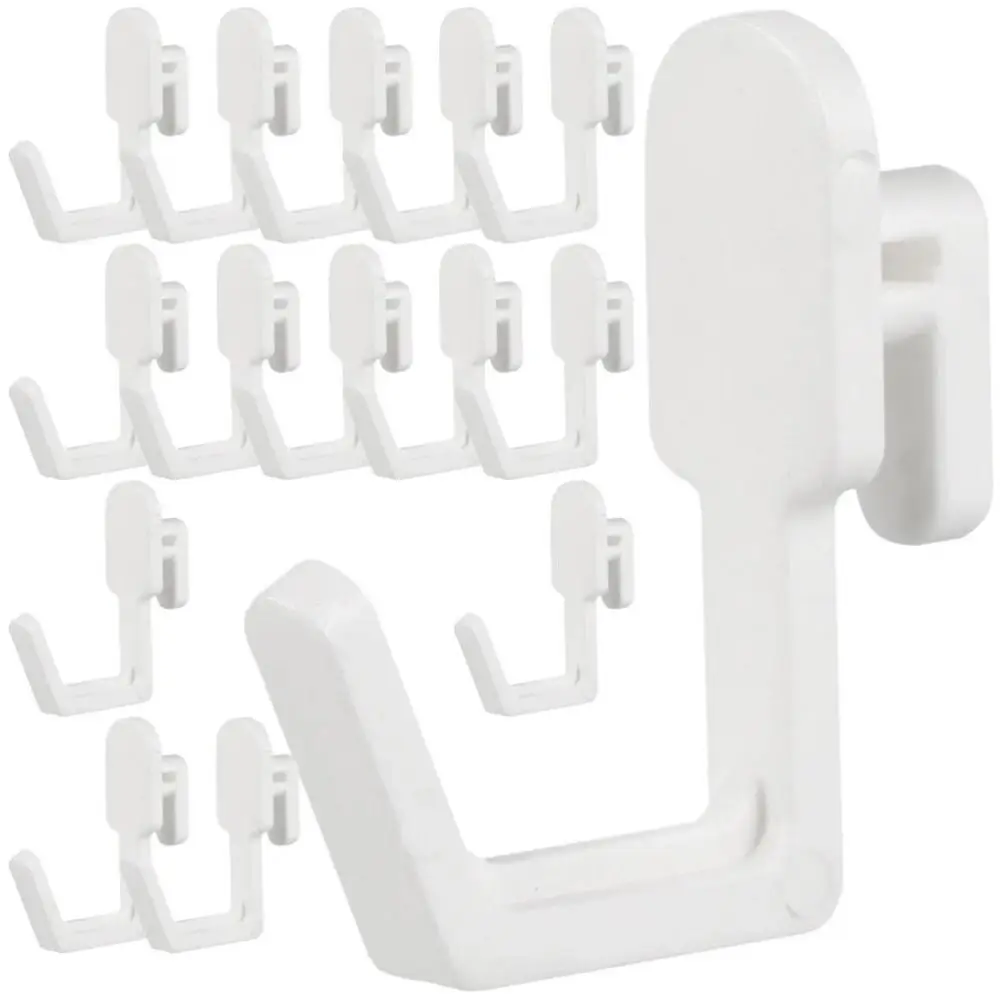 10Pcs Plastic Peg Board Hook Black/White/Grey J Shape Hole Board Hook Wall Mounted Heavy Duty Storage Rack for Home