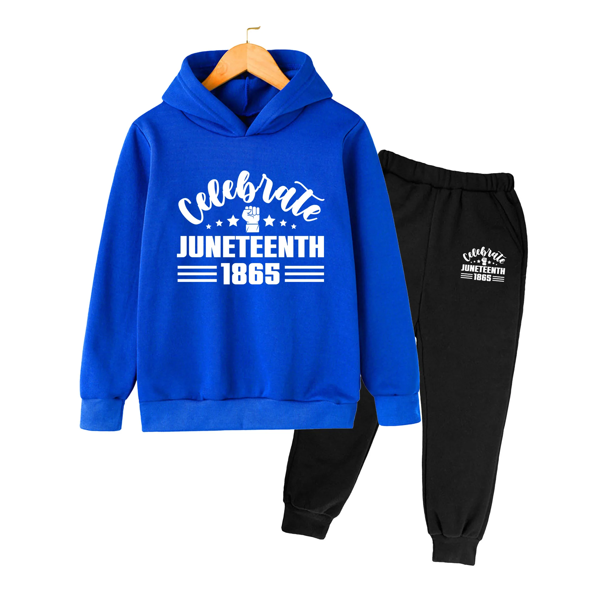 Kids Hoodie and Jogger Set, Cartoon Print Long Sleeve Tracksuit for Boys Girls, Casual Daily Wear