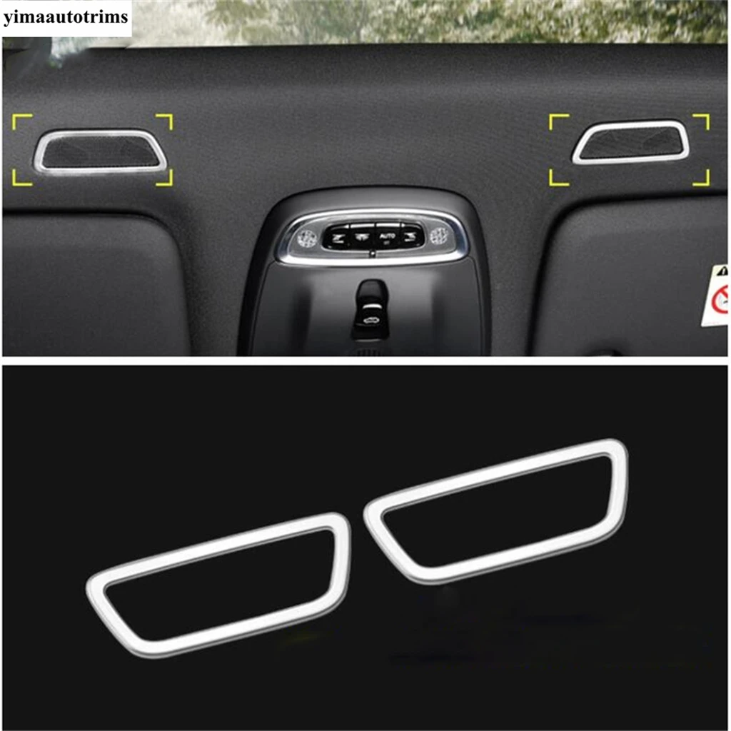 Roof Speaker Audio Loudspeaker Sound Frame Decor Cover Trim For VOLVO XC40 XC60 2018 - 2024 Stainless Steel Accessories Interior