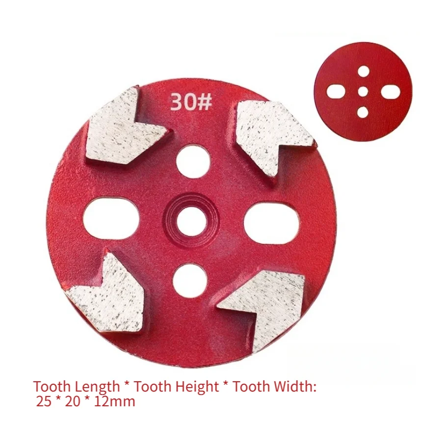 

100mm 4 Inch Floor Grinding Block 16 30 Grit 4 Arrow Teeth Cement Granite Polishing Cup Wheel For Angle Grinder Power Tool Parts