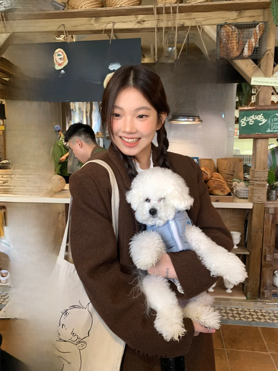 

Retro Long Woolen Coat Slimming Korean Sle Design Versatile Beautiful Outerwear Winter Faionable Coat for Young Women