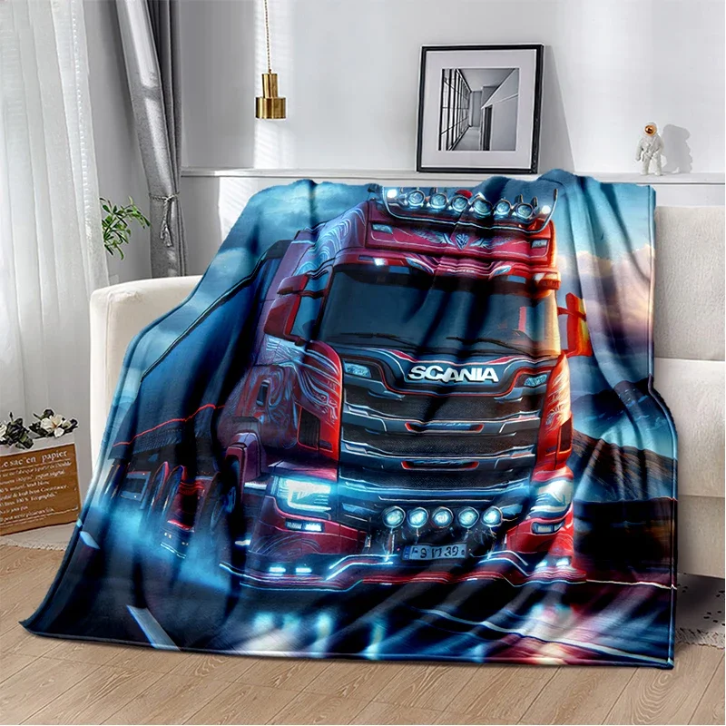 Новинка 2023 года, 3D S-Scania, мягкие одеяла с героями мультфильмов для грузовиков высшего класса, удобное одеяло для пикника, кровати, дивана, дома, спальни