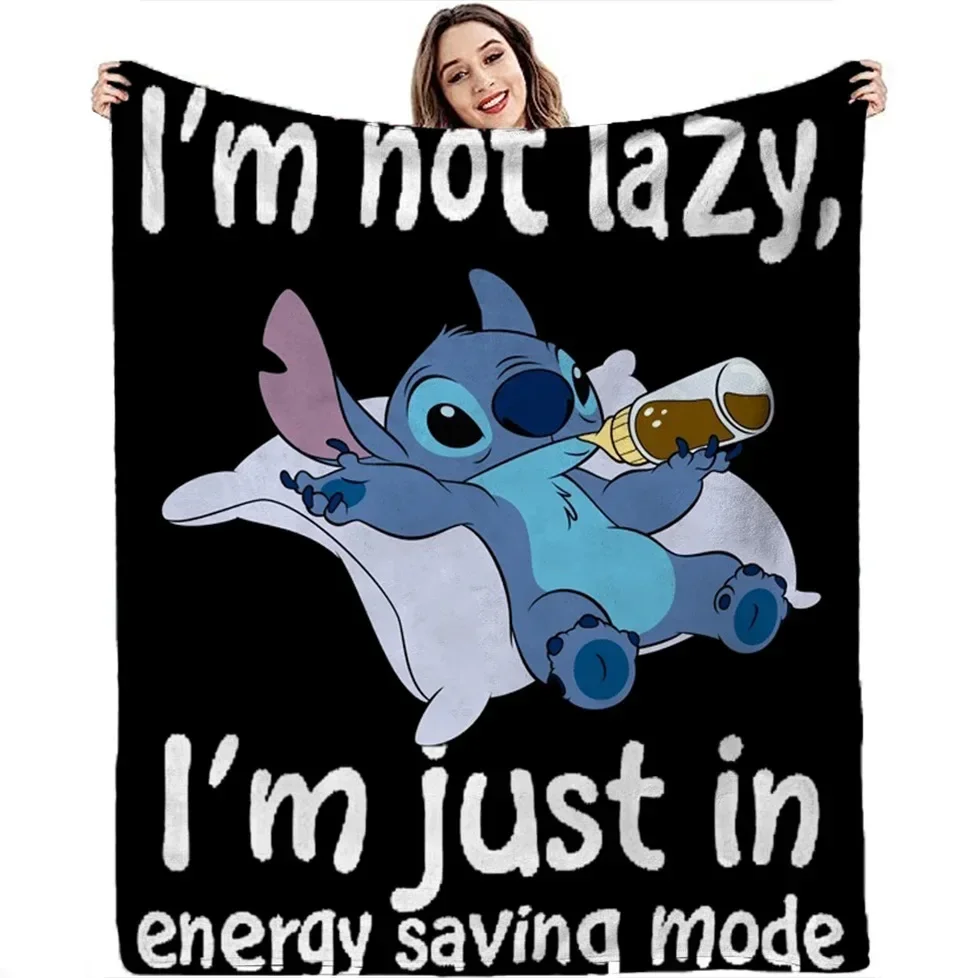 

MINISO Disney Stitch Surrounding Flannel Blanket Cartoon Image Printed Lunch Break Blanket Air Conditioning Blanket Shawl Gift