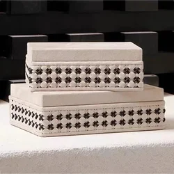 Leather Jewelry Organizer Box Weaving Design Jewelry Display Storage Boxes Portable Bracelet Packaging Luxury Desktop Decoration