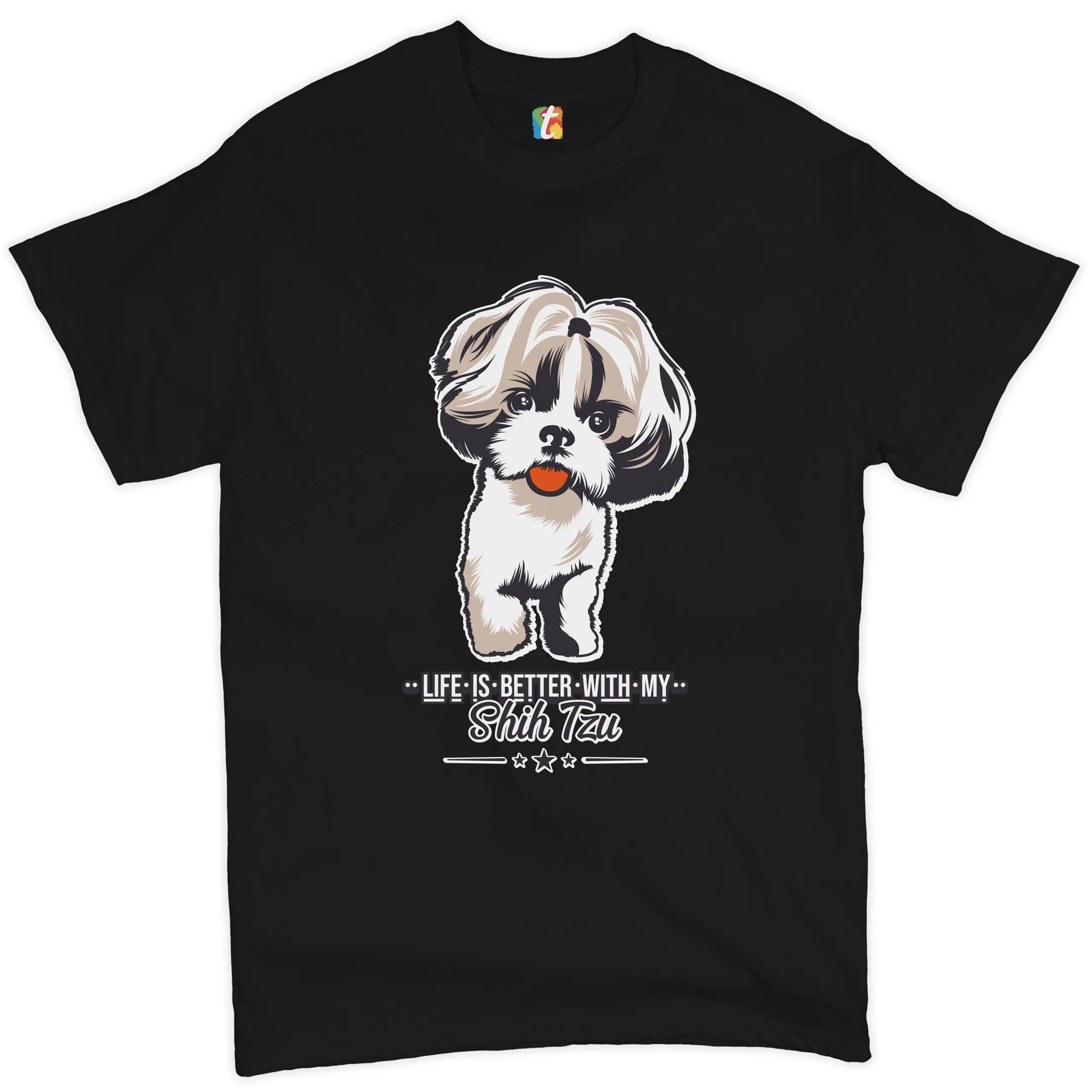 Life is Better With My Shih Tzu T shirt Small Dog Lover Toy Men's