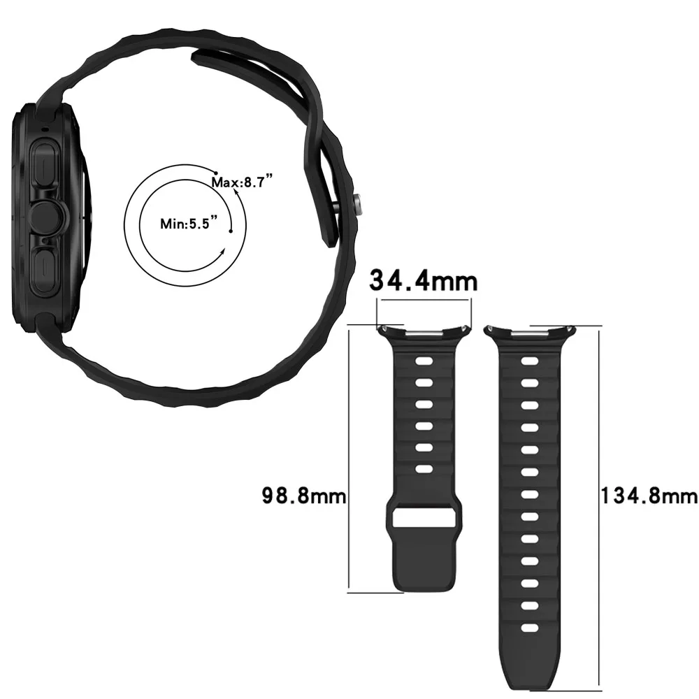 BEHUA حزام ساعة سيليكون لساعة سامسونج جالاكسي الترا 47 مللي متر سوار ساعة ذكية سوار معصمه جالاكسي الترا 47 مللي متر حزام حزام
