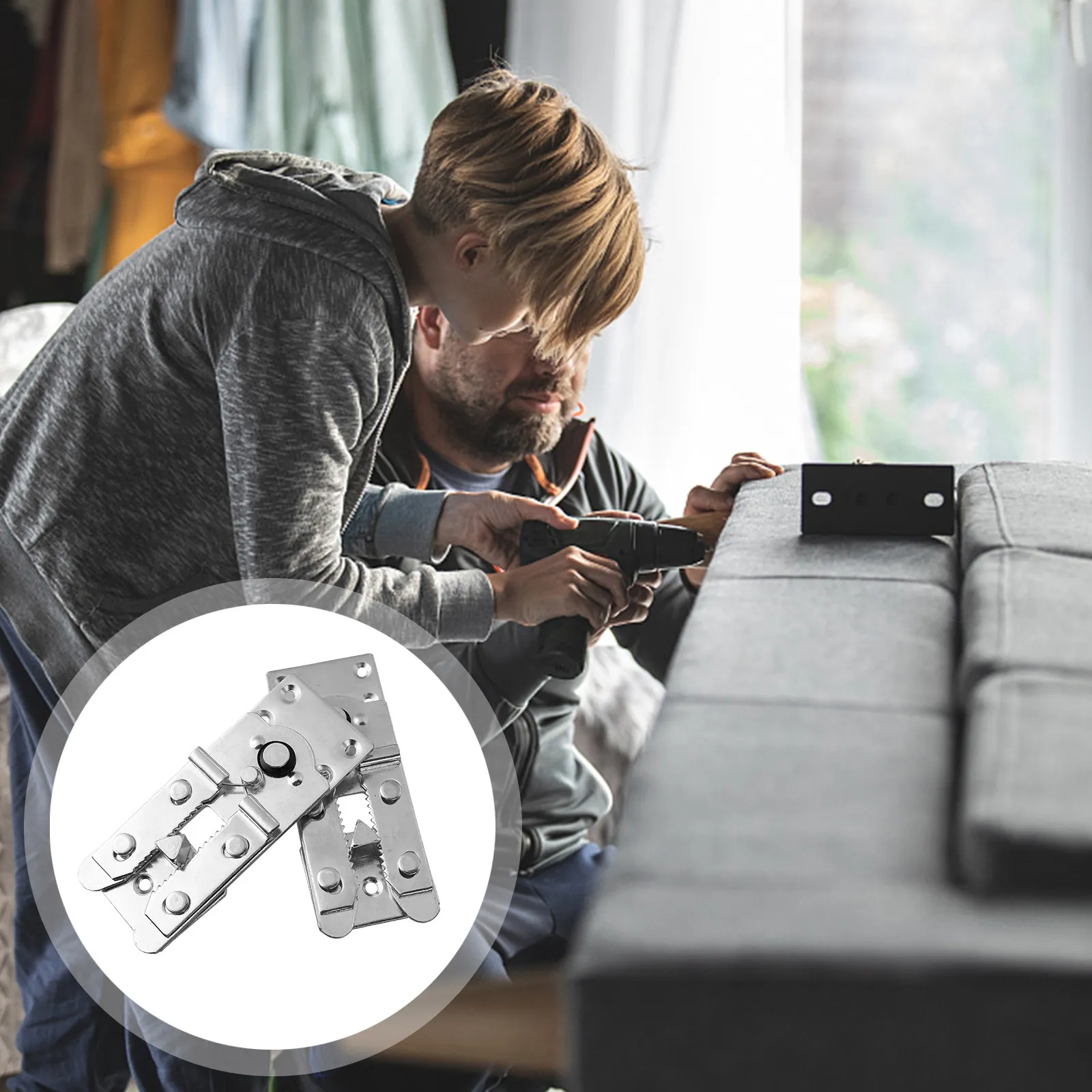 6Set Sofa Connectors Sectional Couch Alligator Clip Heavy Duty Rust Resistant Metal Connectors for Living Room Modular Sofas