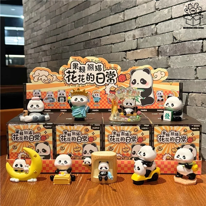 

Милая панда Хуа Хуа'S, ежедневная глухая коробка, креативная мультяшная фигурка панды из смолы, Коллекционное украшение для офиса, рабочего стола, праздничный подарок
