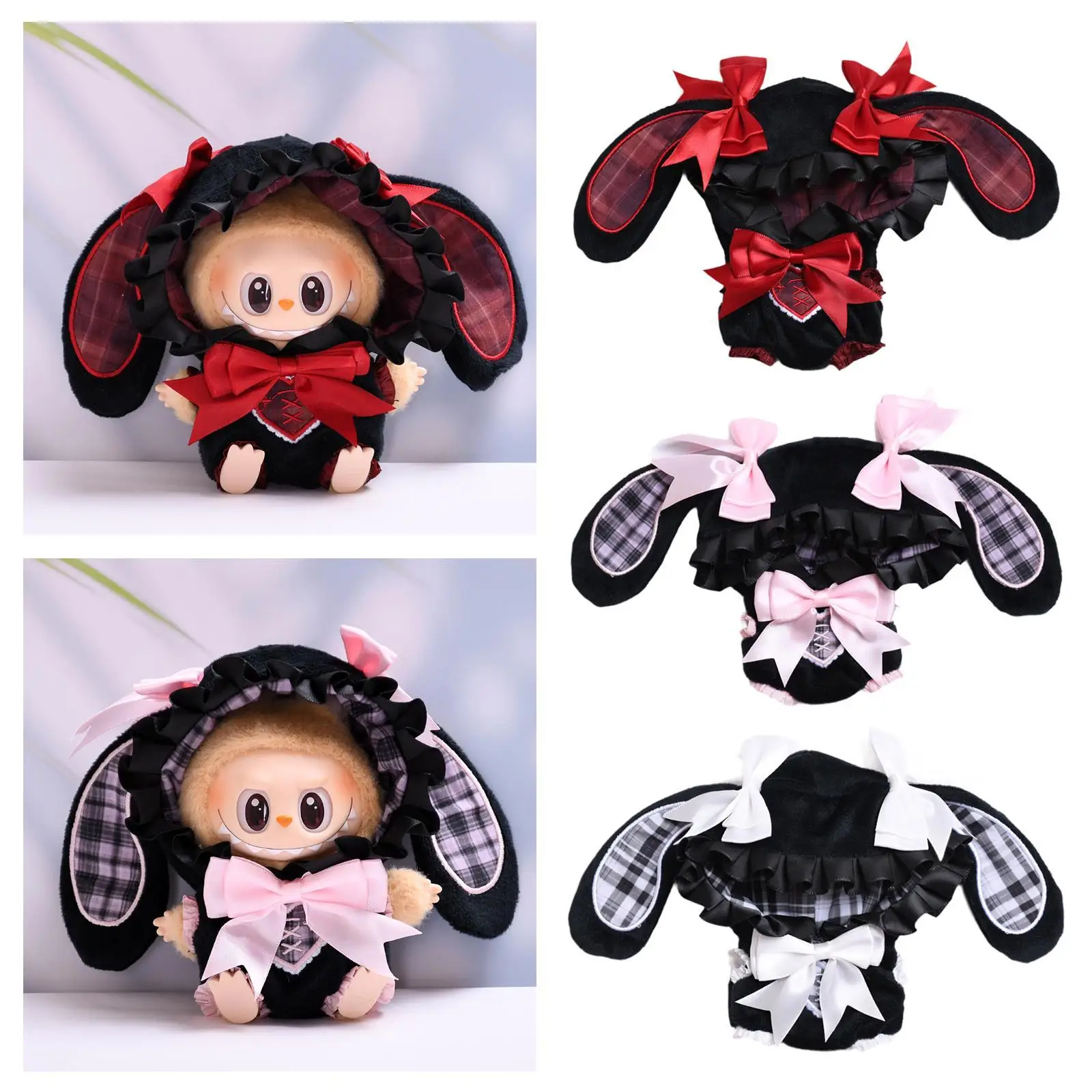 

15cm 17cm Plush Doll Clothes Cartoon Doll Hooded Bodysuit DIY Stylish Comfortable Doll Costumes for Little Girls Holiday Gift