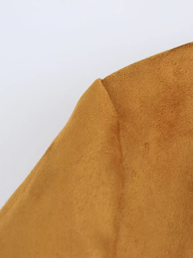 เสื้อสูทผู้หญิงสไตล์ยุโรป แฟชั่นทันสมัย ใช้งานได้หลากหลาย สีพื้น ปกเสื้อแบบปกเชิ้ต ติดกระดุมแถวเดียว ผ้ากำมะหยี่