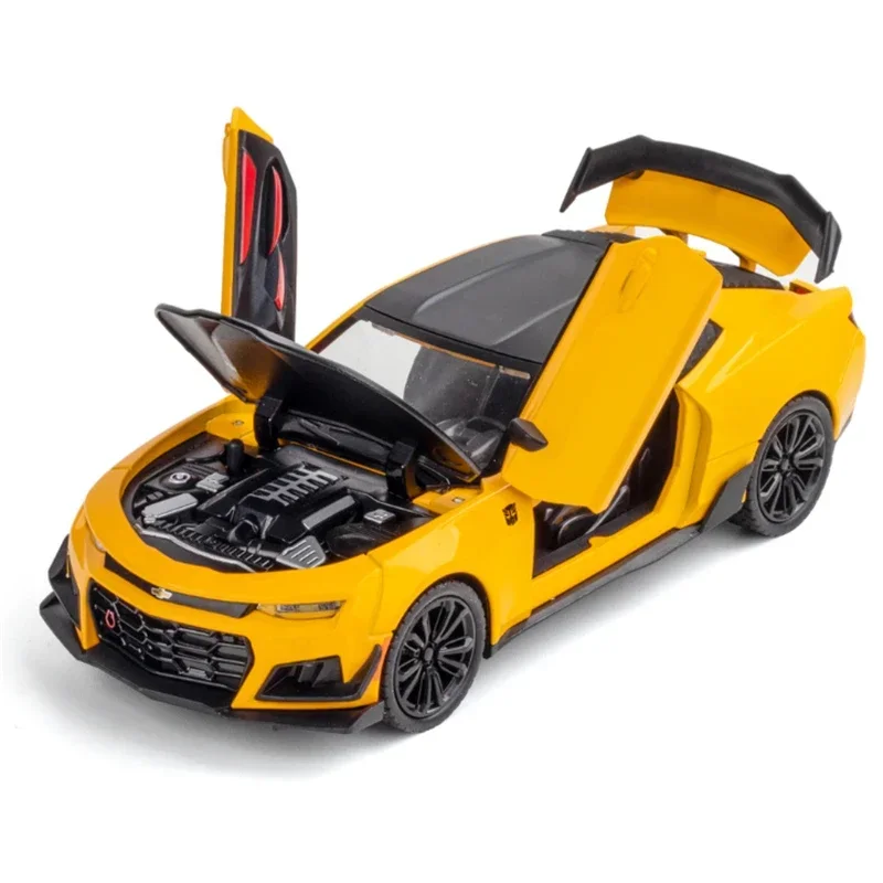 1/24 Legering Gegoten Camaro Sportwagen Model Speelgoed Voertuig Simulatie Geluid Licht Trek Collectie Speelgoed Geschenken