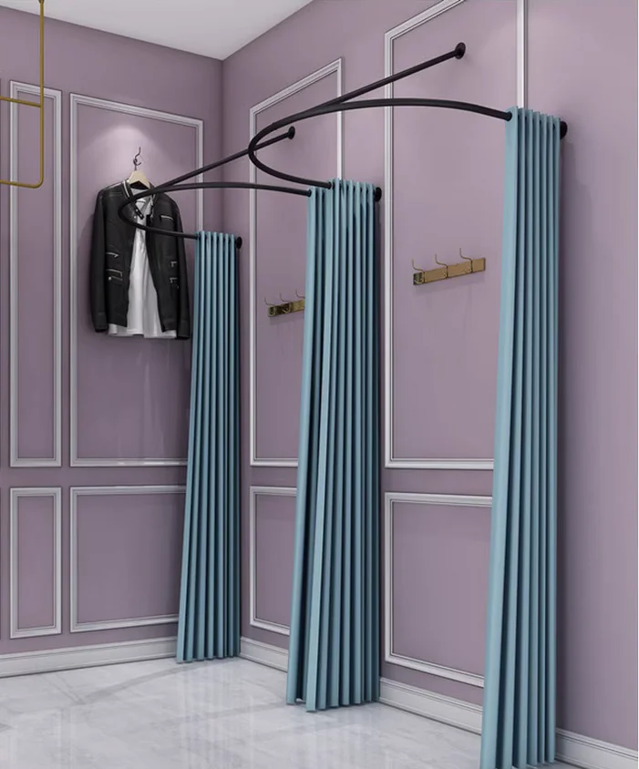 

Customized U-shaped fitting rod curtain store, clothing store, fitting room, door curtain, fitting circle, changing room