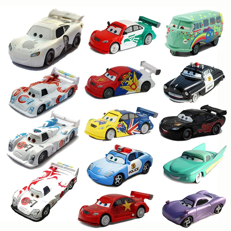 Disney Pixar Cars 2 3 limited edition Jobs McQueen police car Ice snow version Japan 7 Sally police Car1:55Alloy Cars Kids Toys