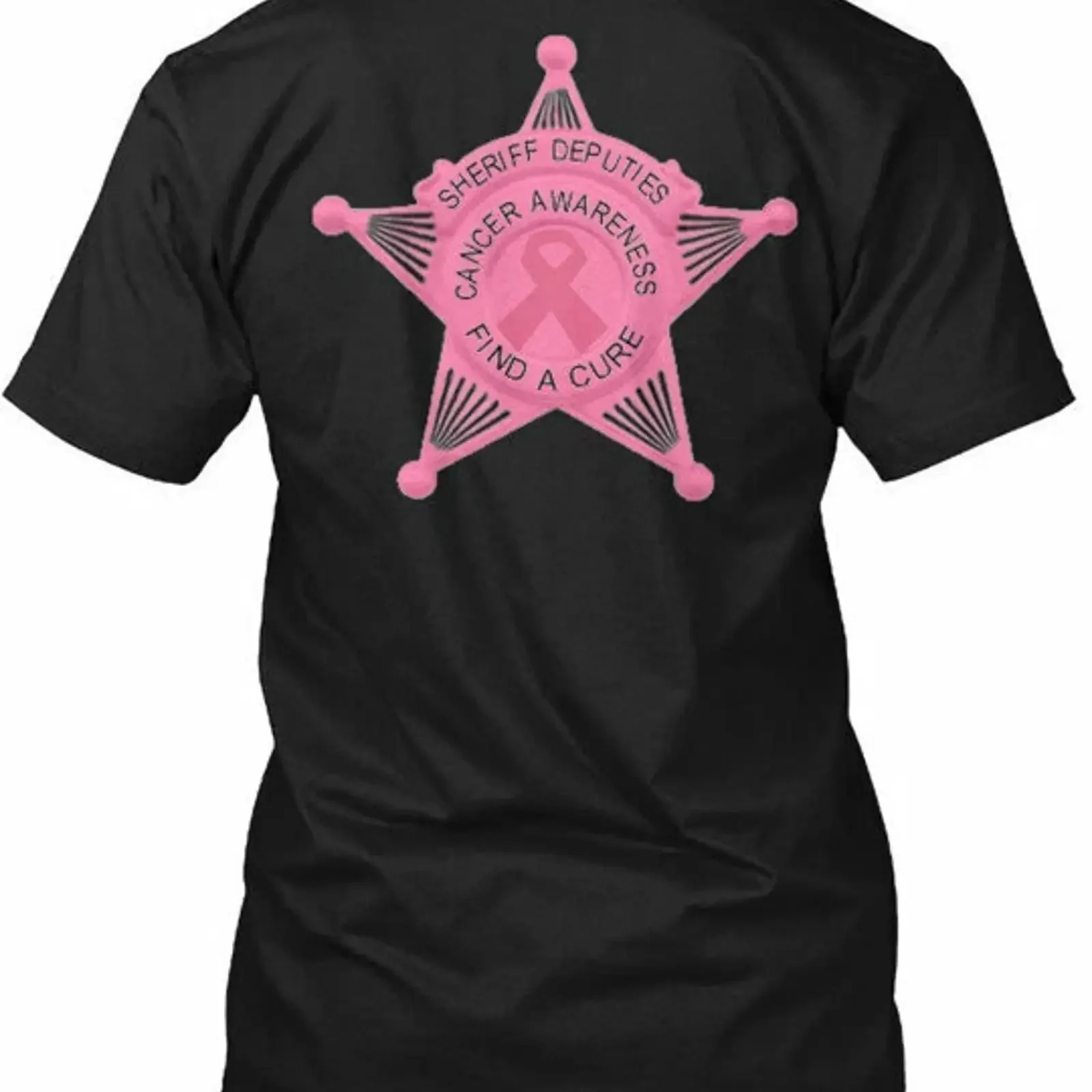 Pink Badge Sheriff Deputies Cancer Awareness Find A T Shirt vintage Washed homme designer clothes Casual Soft Stylish Unisex