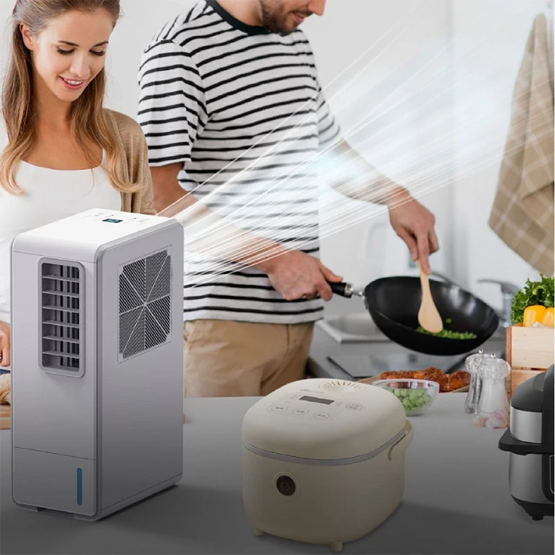 500W 1800 BTU Portable Ductless Air Conditioner Rapid Cooling with Oil-control Filter for Kitchen Home Use