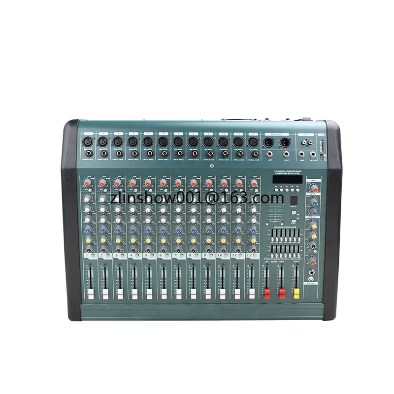 

Multifunctional 12 Channel effect sound mixer console professional audio power for wholesales