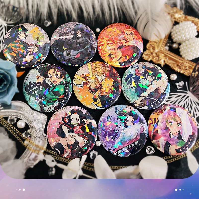 Demon Slayer Tanjiro Kamado Tokitou Muichirou Agatsuma Zenitsu Badge Anime Peripheral Cute Cartoon Goods Kawaii Brooch Gift