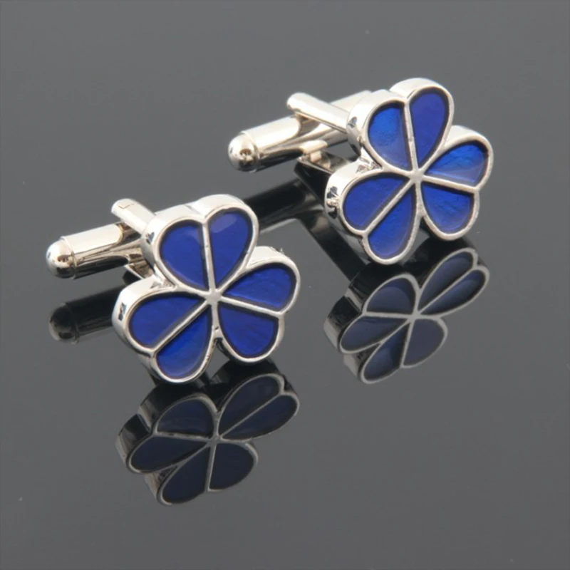 Fashion Black Four-Leaf Clover French Cufflinks Alloy Electroplated Geometric Love Simple Carved Sleeve Button Wholesale