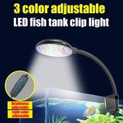 Lámpara con Clip para pecera de 5W, 7W, alimentación USB, decoración Led de espectro completo, lámpara impermeable, lámpara de algas, iluminación ornamental para pecera pequeña