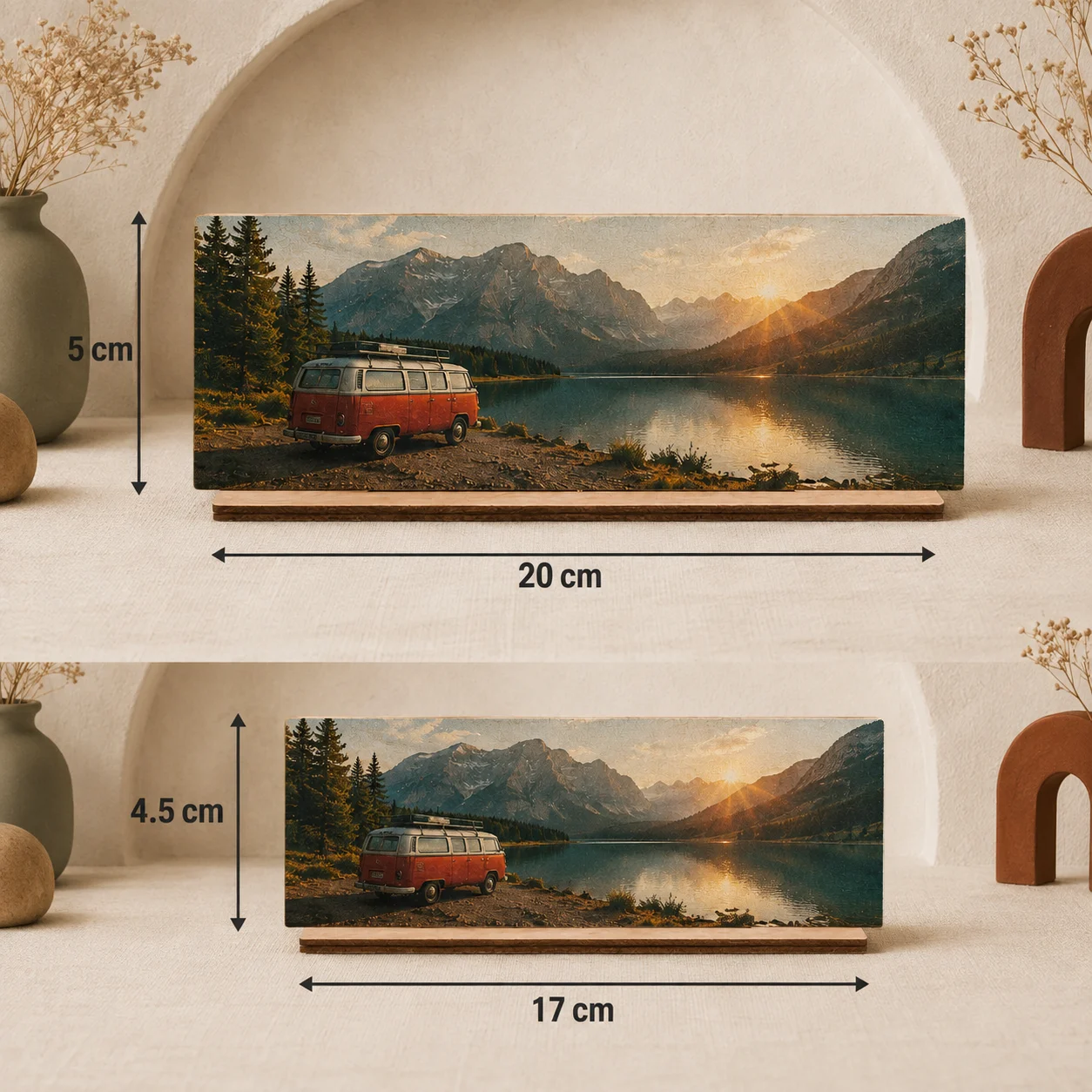 Custom Photo Acrylic Desktop Plaque With Wood Base, Personalized Your Picture Tabletop Photo Stand, Upload Your Own Picture