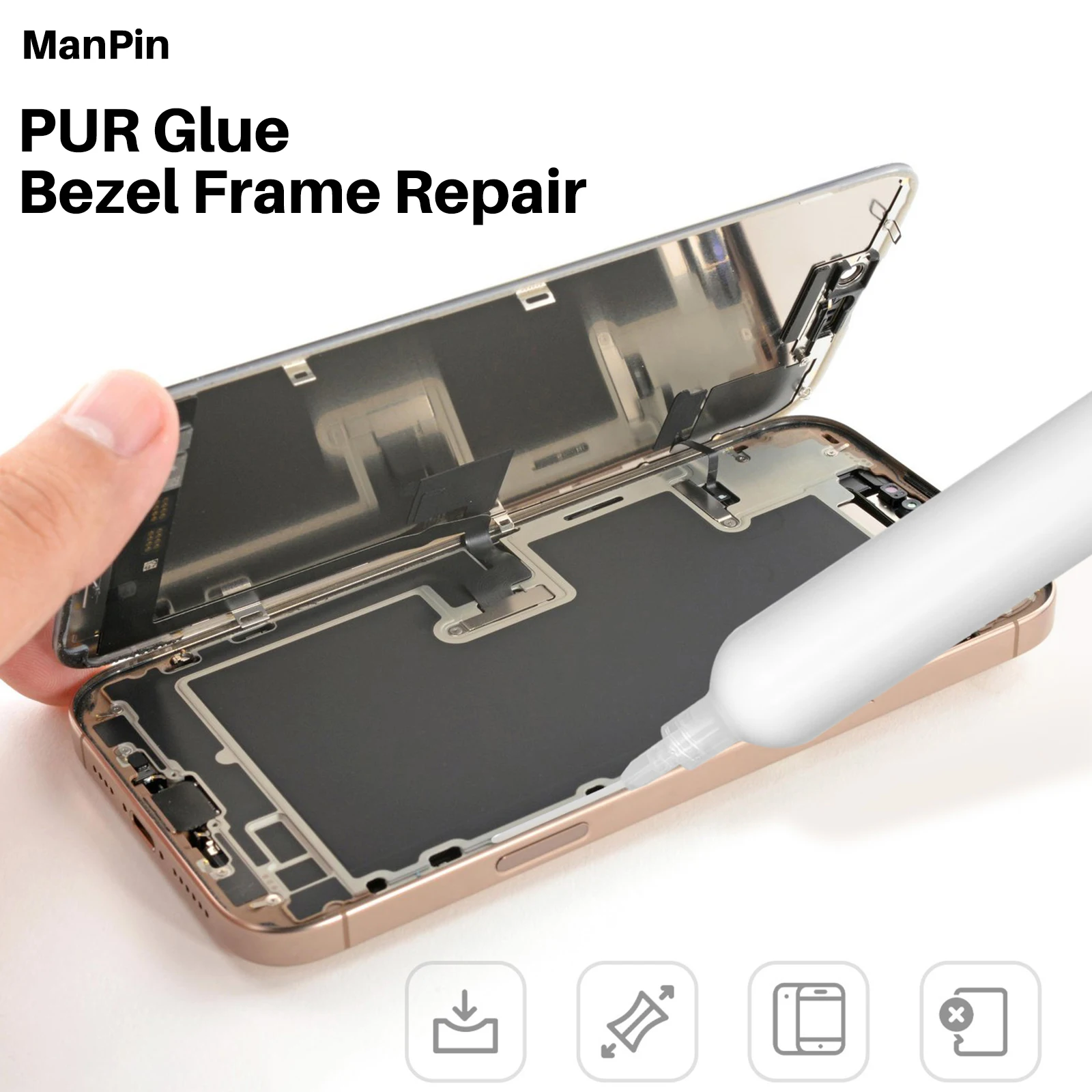 

Mobile Phone Repair Adhesive Bezel Frame PUR Glue Dispensing LCD Screen Display High Strength Bonding FPC Plastic Metal Sealant