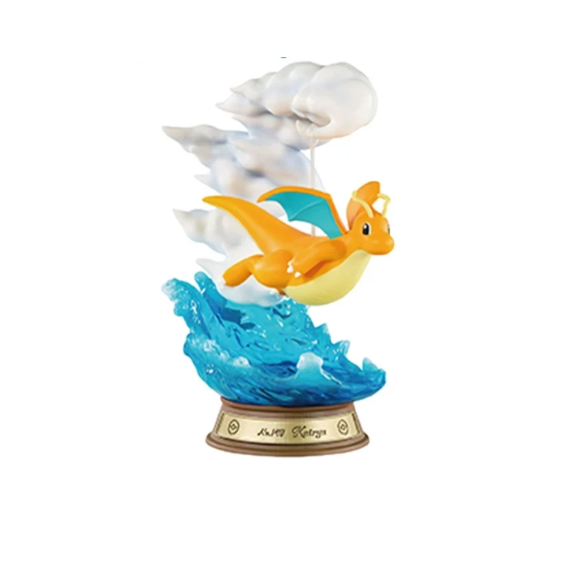 Brinquedos de Animação Pokémon Originais, Figuras de Ação de Dragonite Lucario, Coleção de Modelos Gacha em Caixa