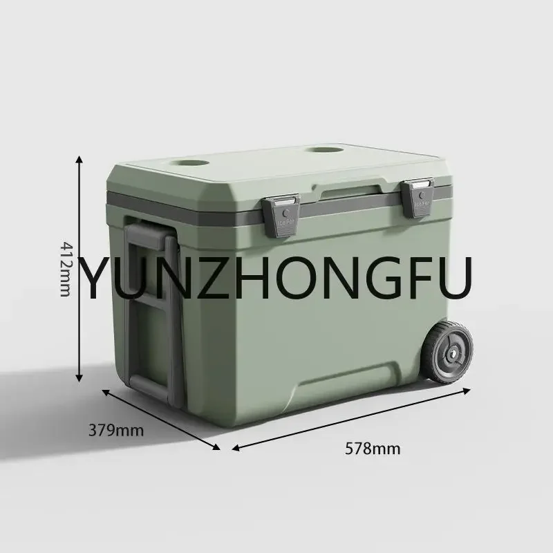 

45 L Outdoor Trolley Incubator Car Camping Picnic Barbecue Food Portable with Wheels Fresh-Keeping Refrigerator-Freezer