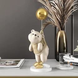 Home Decor Creative Dog Bear Sculptures Balloon Puppy Statues Home Decorative Ornament Figurine For TV Cabinet Living Room Decor