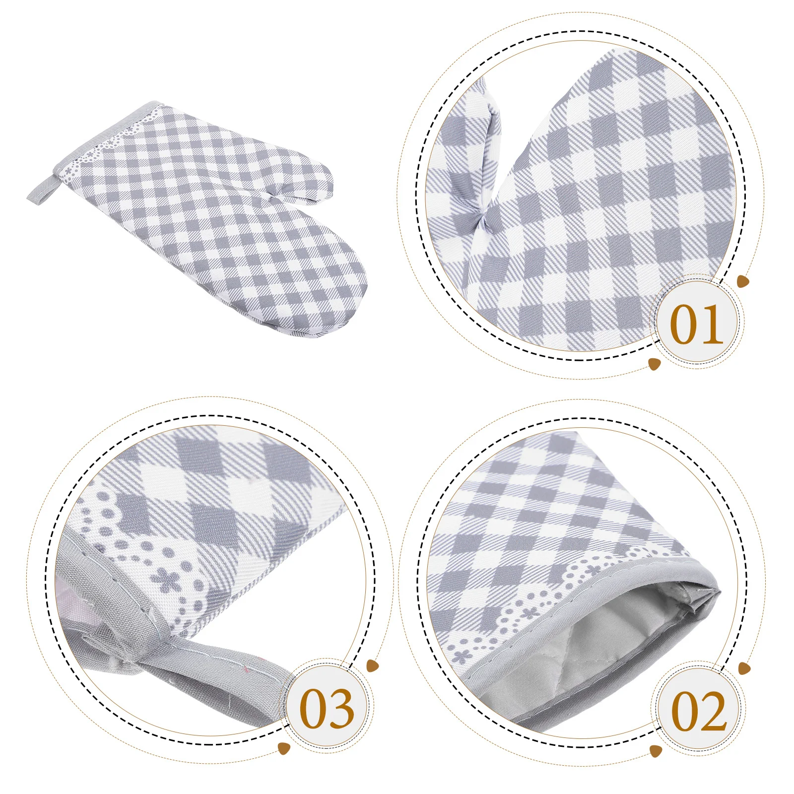 

Plaid Oven Glove Microwave Heat Resistant Cooking Glove Kitchen Baking Mittens Protective Gloves Oven Mitts Microwave Mitten