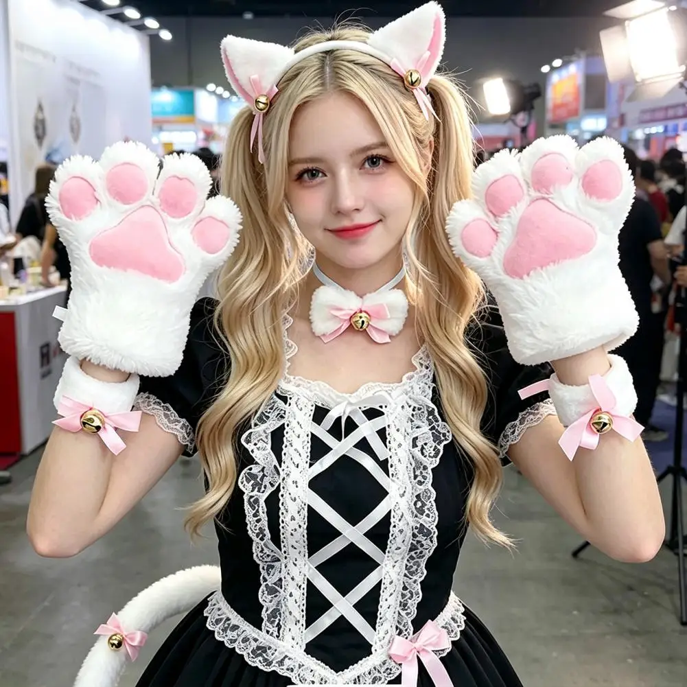 7pcs-furry-cat-costume-kit-girls-dress-up-prop-cat-ear-headband-cat-paw-gloves-bow-collar-bell-wristband-tail-cosplay-costume