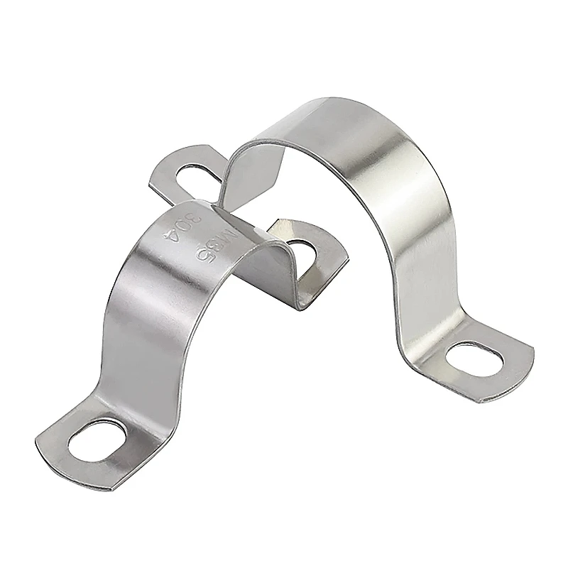 M8~M200 304 Stainless Steel Thickened U-Tube Strap Clamp Horseback Wire Throat HoopCable Fastener Clips U-Shaped Pipe