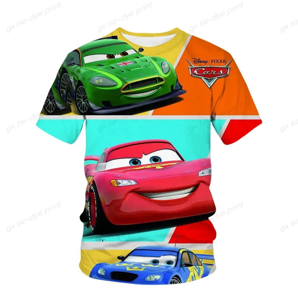 Cartoon 3d Clothes Shirt Pixar Car Lightning Mcqueen Children's Handsome Quick Dry Top Girl Boys 3-14 Years Old T-shirt